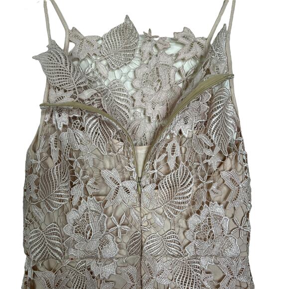 Saylor Floral Lace Cut Out Sleeveless High Neck Mini Dress Pale Pink Small - Picture 5 of 6